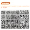 HELIFOUNER 720 Pieces #4-40#6-32#8-32#10-24 Phillips Pan Head Machine Screws Nuts