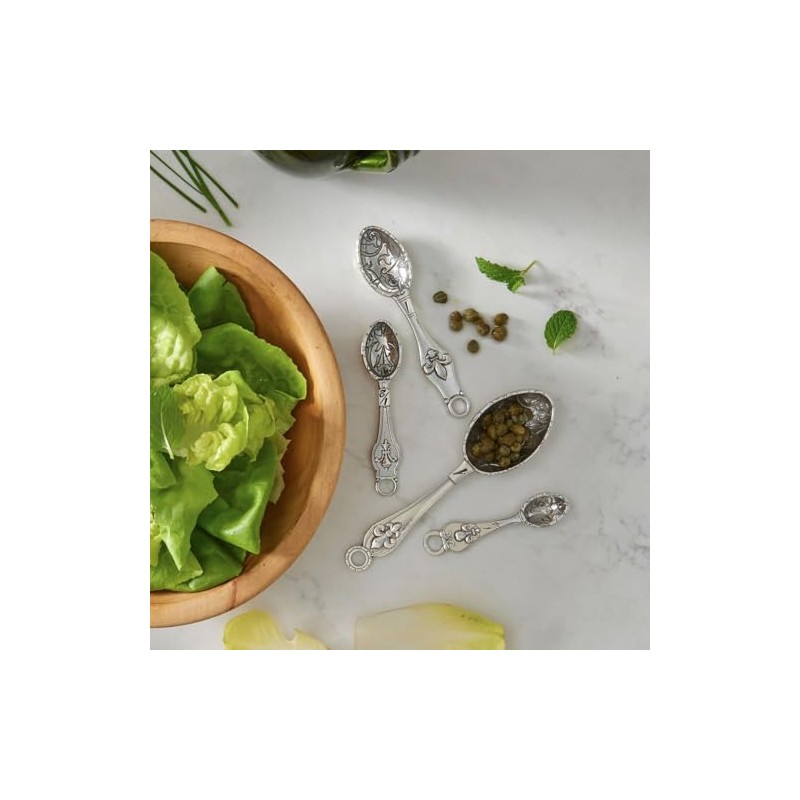 Crosby & Taylor Fleur de Lys Pewter Measuring Spoon Set