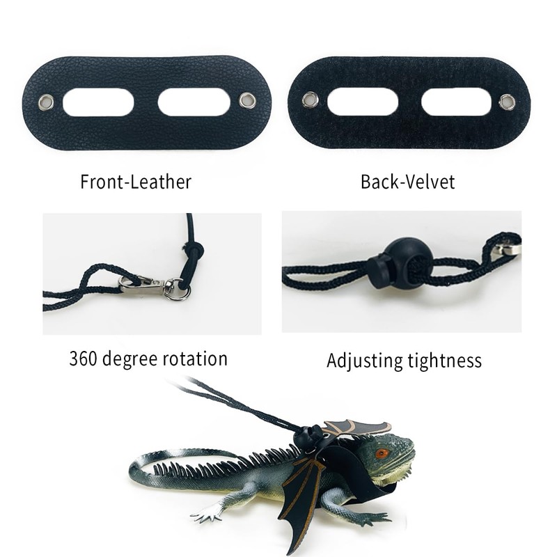 Bearded Dragon Lizard Backpack Carrier with Harness and Leash Set,