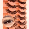 7 Pairs of 3D False Eyelashes, Cat Eye, Fluffy Volume,