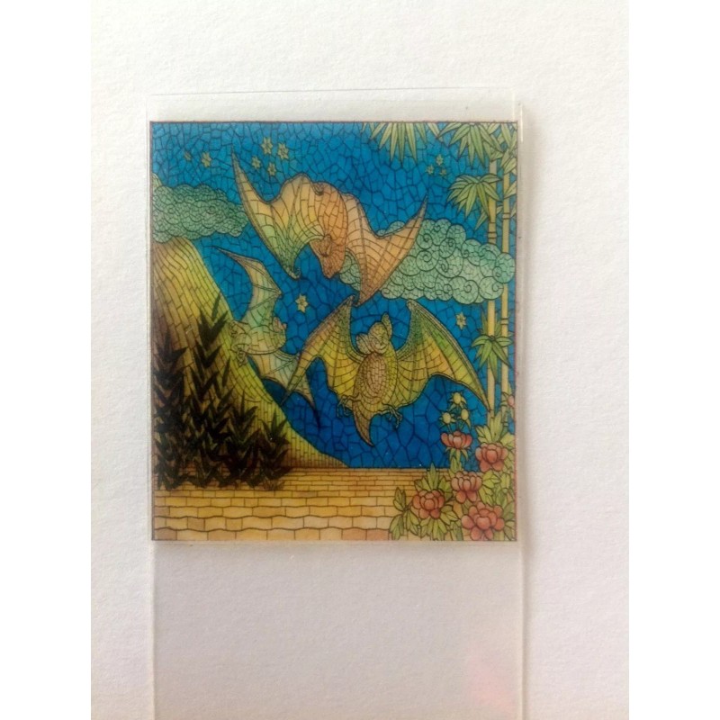 Unbranded Bats Dollhouse Miniature Stained Glass Window Film