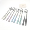 Pristine pastel-colored premium quality domestic cutlery set with good grip,
