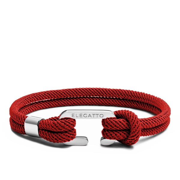 Elegatto Alchor Platinum Rope Bracelet for Men | Nylon Marine