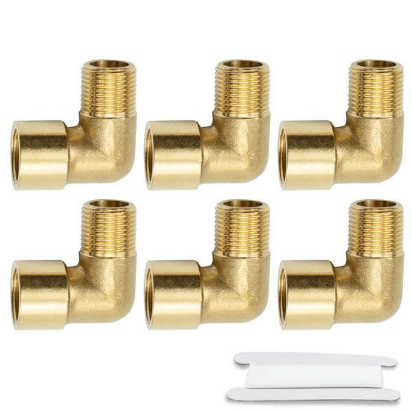 Bwintech 6 Pieces 90 Degree 1/4 Inch Female Thread to
