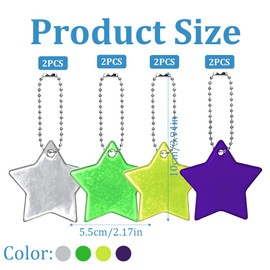 QEDBOJE Reflector Pendant Key Chain Children's Reflector Pendant for Doll Seats Backpack Handbag Jackets Wheelchair Walking Running Party Bags Pack of 8