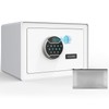 GoldenKey White Fingerprint Safe for Home, 1.2 Cu Ft Biometric
