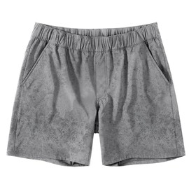 Carhartt Men's Force Sun Defender Relaxed Fit Pull-On Short, Steel Watercolor Camo, Large