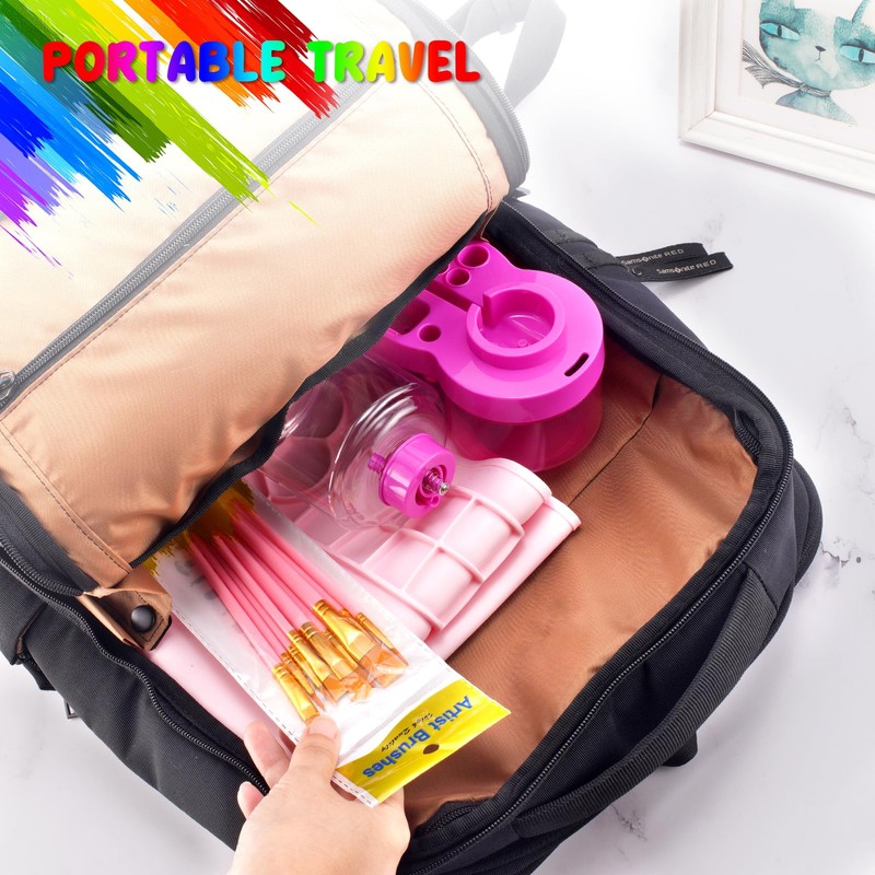 Silicone Painting Mat Set 23.6" x 15.75" with Brush Cleaner