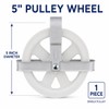 Clothesline Pulley 5 Inch Outdoor Laundry Line Wheel with Aluminum