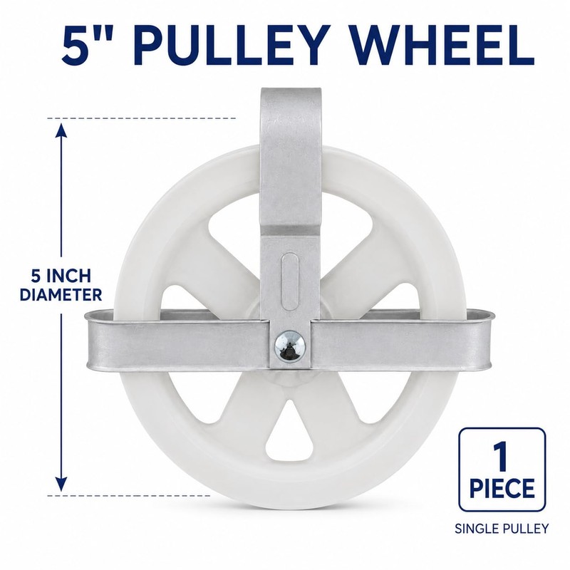 Clothesline Pulley 5 Inch Outdoor Laundry Line Wheel with Aluminum