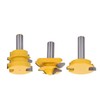 3Pcs Rail and Stile Router Bit Hardened Steel 1/2in Straight