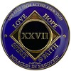 NA 27 Year Medallion, Narcotics Anonymous 27 Year Gold and
