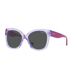 Vogue Eyewear Women's VO5338S Butterfly Sunglasses, Transparent Lilac/Dark Grey, 54 mm