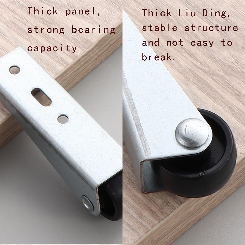 Ouliget Silent Rubber Caster,Mini Fixed Side Mounted Universal Wheel,Wooden Door