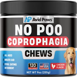 No Poo Chews for Dogs - Coprophagia Stool Eating Deterrent with Probiotics & Enzymes - Stop Dogs from Eating Poop - Digestive Support Soft Chews for All Breeds & Sizes - Forbid Stool Eating Deterrent