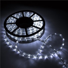 Leisurelife Waterproof LED Rope Lights Outdoor, Cold White, 100FT / 30M, 1080 Lights