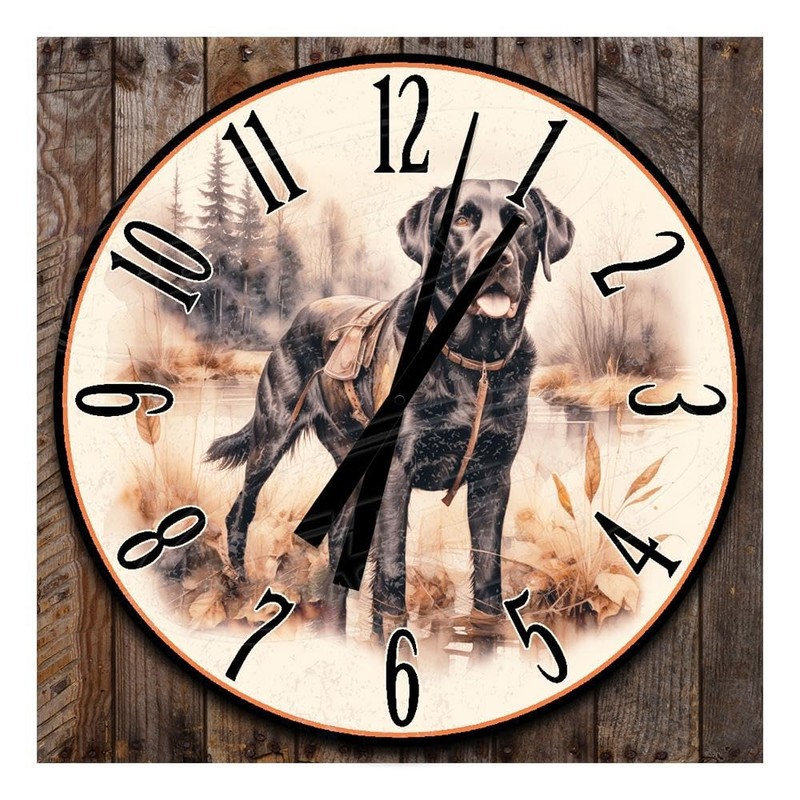 Decorative Concepts Hunting Dog Wall Clock Black Labrador Retriever