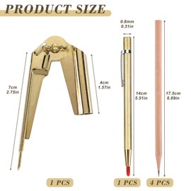 Belligern Scribing Compass,Scribe Tool,U Scribe Scribing Tool U Scribe Jig Scribing Tool for Woodworking with 1 Tungsten carbide tip scriber 4 Wooden Pencils for Drawing, Drafting,Geometry,Woodworking