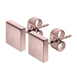 SMYKKO Aurinko Silea Stud Earrings Stainless Steel Women Ladies Girls Steel Earring Square Square, Stainless Steel