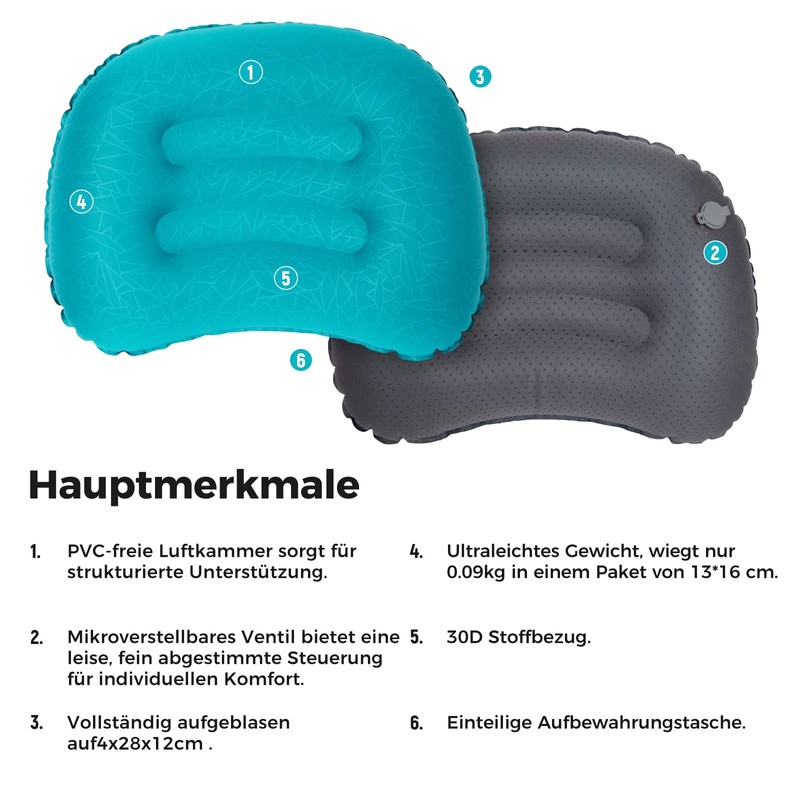 ATEPA Inflatable Camping / Travel Cushion AA2530_PEACOCKBLUE-EUKT