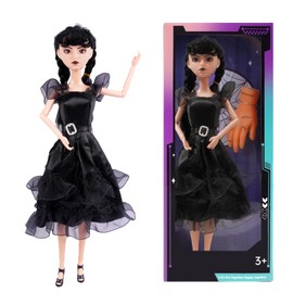 TTSUIMILESS 11.5'' Girls Dolls with Black Dress, Black Fashion Doll, Black High Heels, Black Hair, Great Toy Gift for Girls Kids