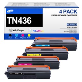 TN436 Toner Cartridge 4 Pack Replacement for Brother TN436 TN-436 Toner Compatible with Brother HL-L8260CDW, L8360CDW, MFC-L8690CDW, L8900CDW, DCP-L8410CDW Printers