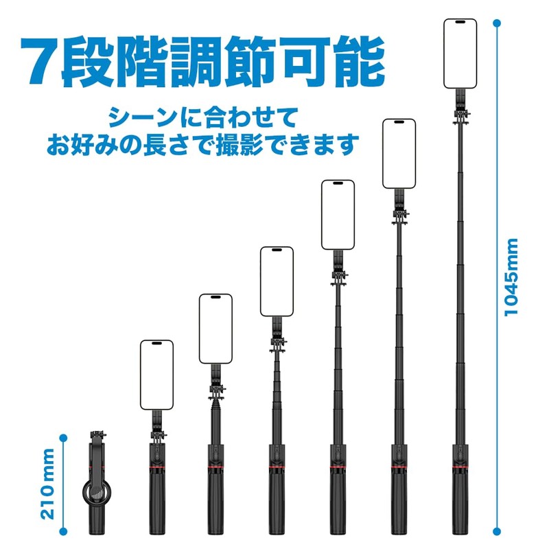 MagSafe Selfie Stick Smartphone Holder, Magnetic Magnetic, Lightweight, Foldable, Compact,