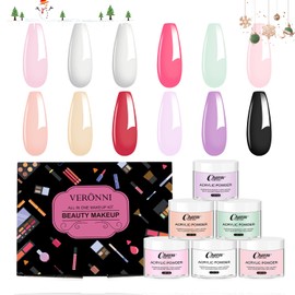 VERONNI Acrylic Nail Kit,14 Colors Acrylic Nail Powder Set for Acrylic Nail Extension 3D Carving for Nail Art Lover Beginner 30g (30g 14 colors)