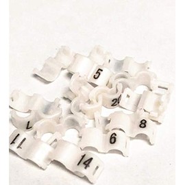 fpigeon 2.7mm 3mm 4mm 4.5mm 5mm Birds Leg Clips Open snap Canary Parrot Rings Bands Number Plastic 1-20 (3mm,White)