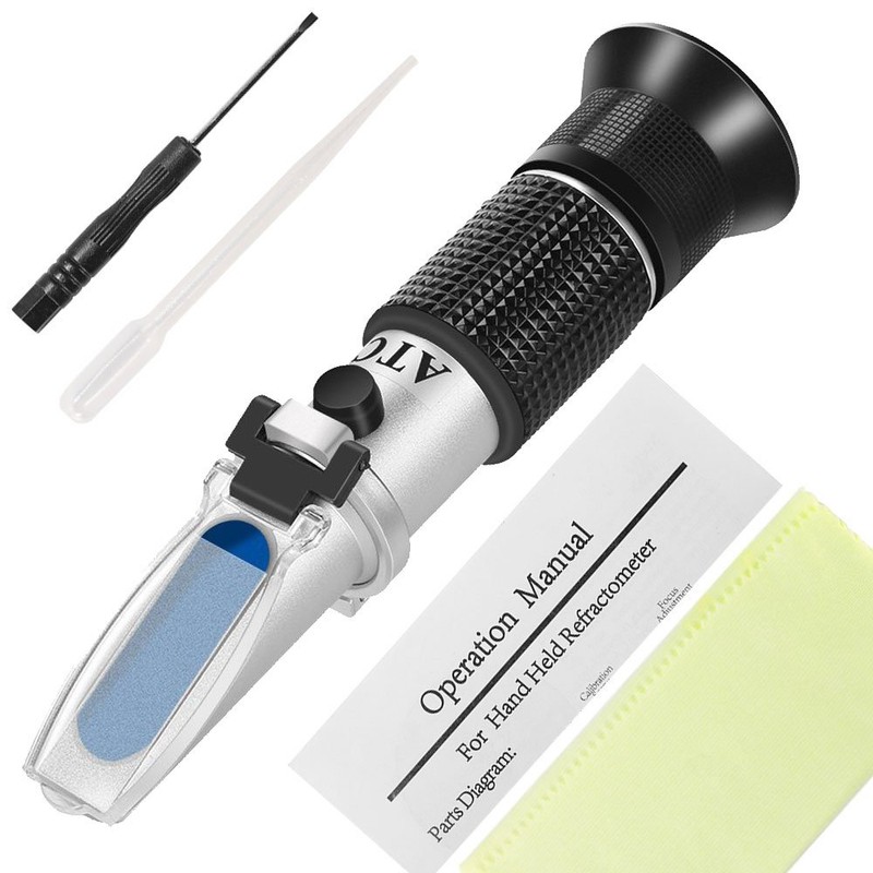 Honey Refractometer,V-Resourcing Hand Held Be'(Baume)/Brix/Water Refractometer for Honey Test,Tri-Scale (Baume:38-43°;Brix:58-92%;Water:12-27%)