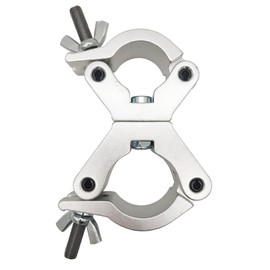 Heavy Duty Pro Truss Dual Coupler Clamp Stage DJ Lighting Clamps Aluminum Alloy Load Capacity 1650 lbs for 1.81-2.0 inch and 2.20-2.36 Inch Outer Diameter Double Head Buckle