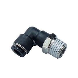 HongBoW Hardware 10 Pcs/Pack Pneumatic Male Elbow PL-1/4-N02 Push to Connect Fittings 1/4 Inch Tube OD x 1/4 NPT (Thread Dimension: 0.54“)