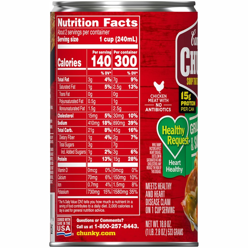 Campbell's Chunky Healthy Request Soup, Grilled Chicken & Sausage Gumbo,