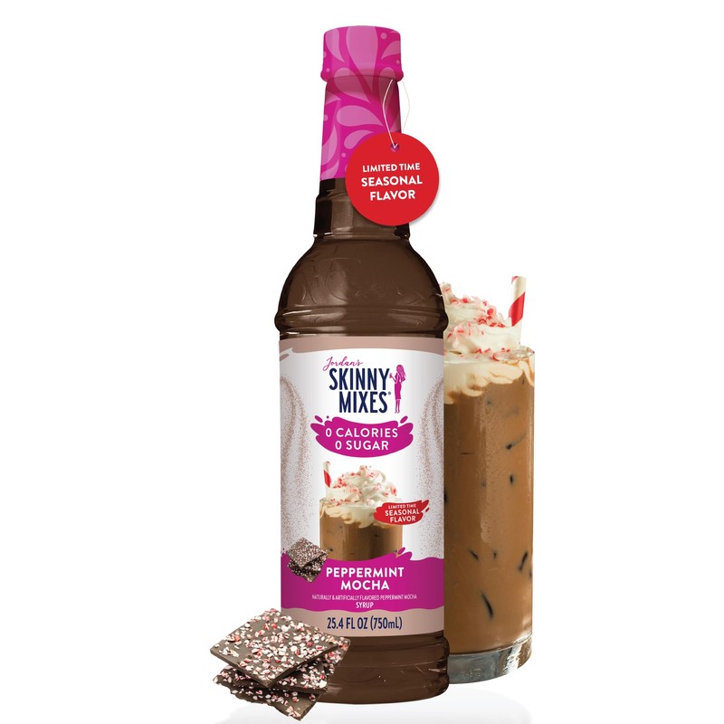 Jordan's Skinny Syrups Sugar Free Coffee Syrup, Peppermint Mocha Flavor,