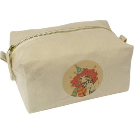 'Cute Clown Girl' Canvas Wash Bag/Makeup Case (CS00043806)