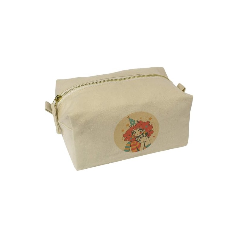 'Cute Clown Girl' Canvas Wash Bag/Makeup Case (CS00043806)