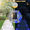 T-SUN 4Pack Solar Deck Lights Blue Driveway Dock Lights Blue