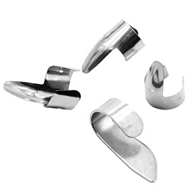 vhbw Finger Pick Set 1x Thumb Pick, 3x Fingerpick Guitar Accessories Compatible with Guitar Replacement for Banjo, Pedal Steel Guitar, Resonator Guitars - Metal, Silver