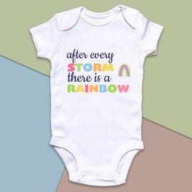 Fuzzy Cactus After Every Storm There is a Rainbow Baby Grow Vest Baby Announcement Pregnancy Announcement (White, Newborn)