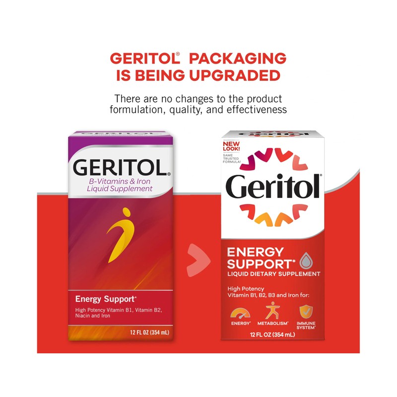 Geritol Liquid Supplement, B-Vitamins & Iron 12 Fluid Ounce (Pack