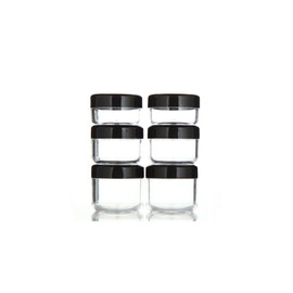 24PCS 10ML/15ML/20ML Clear Plastic Empty Refillable Sample Bottle Case Cosmetic Face Cream Vial Jar Pot Bottle Container Holder with Black Screw Cap Lid (10ml)