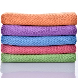 Microfibre Cleaning Cloths, 40 x 30 cm Cleaning Cloths, Reusable Cleaning Cloths, Glass Cleaning Cloths, Coloured Cleaning Cloths, Tea Towels, Fish Scale Cloths for Car, Kitchen, Bathroom, Furniture,