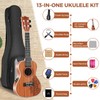 EASTROCK Concert Ukelele Sapele Beginner Electric Built-in Equalizer Ukulele 23