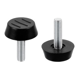 DTGN M6x22x22mm(DxLxOD) Screw on Furniture Glide Leveling Feet - 4Pack - Good for Furniture - Adjustable Thread Furniture Levelers - Black
