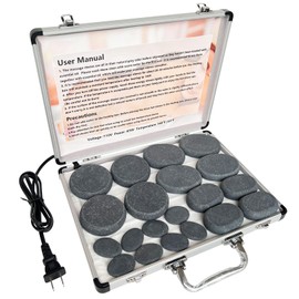 MINGJISHIYE Hot Stone Massage Set, 20 Pieces of Basalt Massage Stones, Suitable for Relaxation in Home spa Heat Therapy