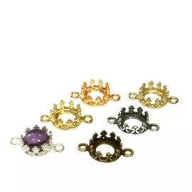 ZDP Findings 10pcs - Round (6mm) Antique Brass Crown Bezel Setting 9570ABR by ZDP Findings