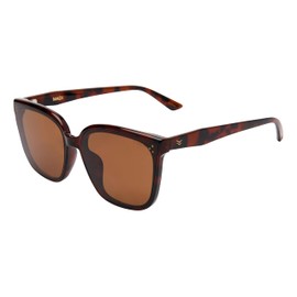 I-SEA Madi Women's Sunglasses - Medium, Full Rim, Polycarbonate, Scratch Resistant Lenses (Tort/Brown)