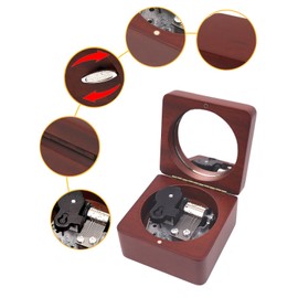 Sinzyo Music Box Carved Mini Wooden Wind Up with Mirror Musical Box Gift for Christmas,Birthday,Valentine's Day(A Thousand Years - Red Wood)