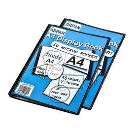 A4 Presentation Display Book with 24 Pockets 48 Views - Folder Folio for Reports, Documents, Music Sheets, Artwork, School Projects, Clippings - by Arpan (2)