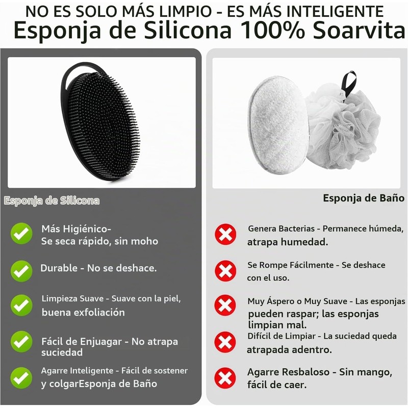 4 pcs Cepillo de Baño de Silicona, Cepillo Corporal de
